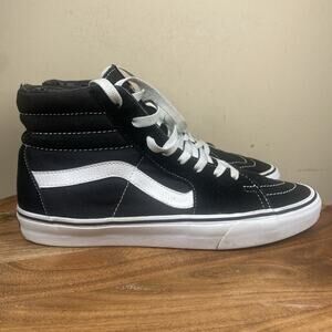 VANS Sk8-Hi Mens Black And White Size 9.5 Casual High Top Shoes